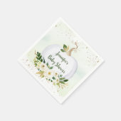 Little Pumpkin Greenery Gold Baby shower Servet (Hoek)