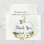 Little Pumpkin Greenery Gold Bedankt (Voorkant / Achterkant)