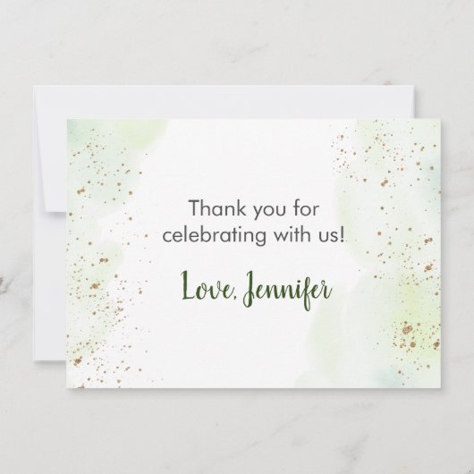 Little Pumpkin Greenery Gold Bedankt (Achterkant)