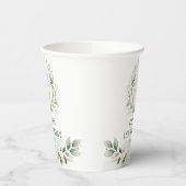 Little Pumpkin Greenery Gold Boy Herfst 1st Birthd Papieren Bekers (Links)