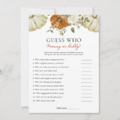 Little Pumpkin Guess Wie Baby shower Game Kaart (Voorkant)