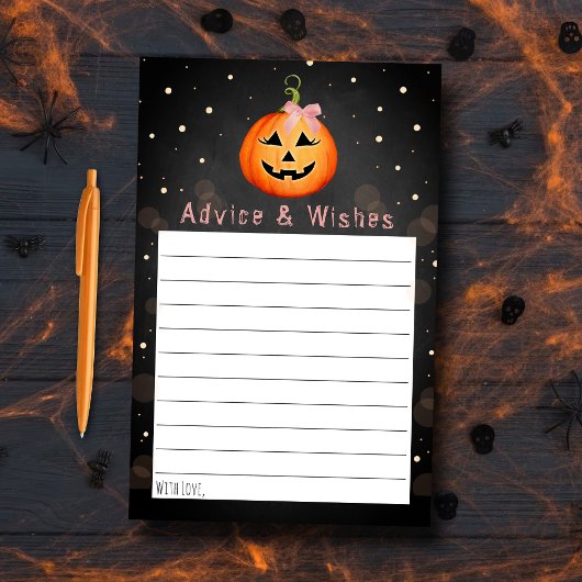 Little Pumpkin Halloween Baby shower Advice