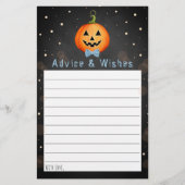Little Pumpkin Halloween Baby shower Advice (Voorkant)