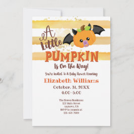 Little Pumpkin Halloween Baby shower Invitation Kaart