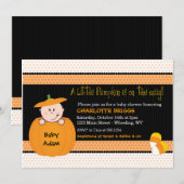 Little Pumpkin Halloween Baby Shower Invitations Kaart (Voorkant / Achterkant)