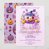 Little Pumpkin Halloween Baby shower Kaart (Voorkant / Achterkant)