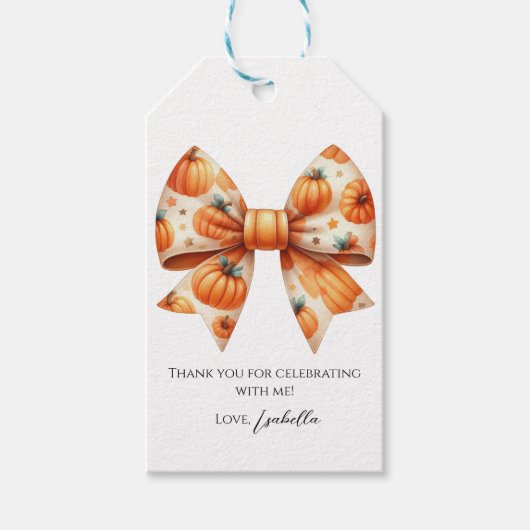 Little Pumpkin Halloween Cadeautag – Eerste Verjaa Cadeaulabel (Voorkant)