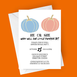 Little Pumpkin Halloween Gender Reveal Party Kaart