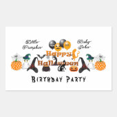 Little Pumpkin Happy Halloween Party Balloon Funky Rechthoekige Sticker (Voorkant)