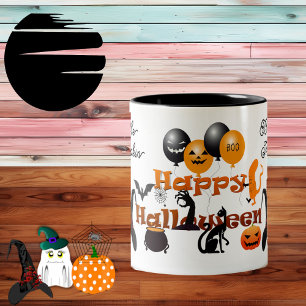 Little Pumpkin Happy Halloween Party Balloon Funky Tweekleurige Koffiemok