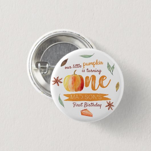 Little Pumpkin Herfst 1st Birthday Party Favoriet Ronde Button 3,2 Cm (Voorkant /achterkant)