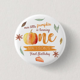 Little Pumpkin Herfst 1st Birthday Party Favoriet Ronde Button 3,2 Cm