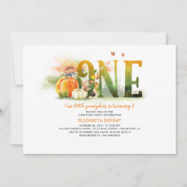 Little Pumpkin Herfst 1st Birthday Party Invitatio Kaart