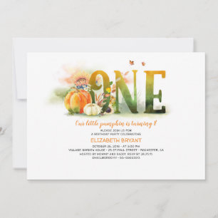 Little Pumpkin Herfst 1st Birthday Party Invitatio Kaart