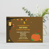 Little Pumpkin Herfst Autumn Baby shower Invitatio Kaart (Staand voorkant)