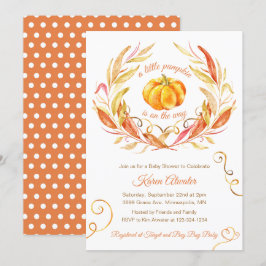 Little Pumpkin Herfst Autumn Baby shower Invitatio Kaart