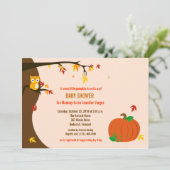 Little Pumpkin Herfst Autumn Baby shower Invitatio Kaart (Staand voorkant)