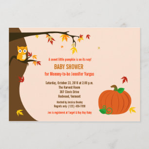 Little Pumpkin Herfst Autumn Baby shower Invitatio Kaart