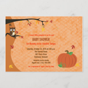 Little Pumpkin Herfst Autumn Baby shower Invitatio Kaart