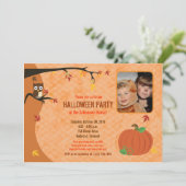 Little Pumpkin Herfst Autumn Photo Party Invitatio Kaart (Staand voorkant)