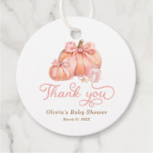Little Pumpkin Herfst Baby shower Bedankt Bedankjes Labels (Voorkant)