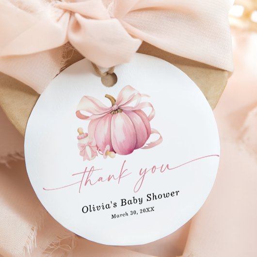 Little Pumpkin Herfst Baby shower Bedankt Bedankjes Labels