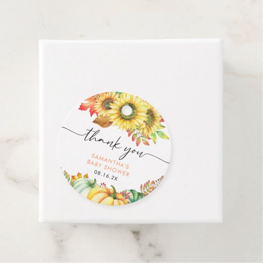 Little Pumpkin Herfst Baby shower Bedankt Bedankjes Labels (In situ)