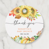 Little Pumpkin Herfst Baby shower Bedankt Bedankjes Labels (Voorkant)
