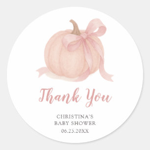 Little Pumpkin Herfst Baby shower Bedankt Ronde Sticker
