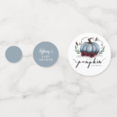 Little Pumpkin Herfst Baby shower Blauw Confetti (Achterkanten)