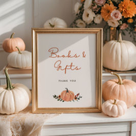 Little Pumpkin Herfst Baby shower Boeken Geschenke Poster