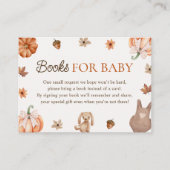 Little Pumpkin Herfst Baby shower Boeken voor Baby Informatiekaartje (Voorkant)