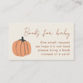 Little Pumpkin Herfst Baby shower Boeken voor Baby Informatiekaartje (Voorkant)