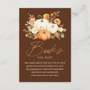 Little Pumpkin Herfst Baby shower Boeken voor Baby Informatiekaartje