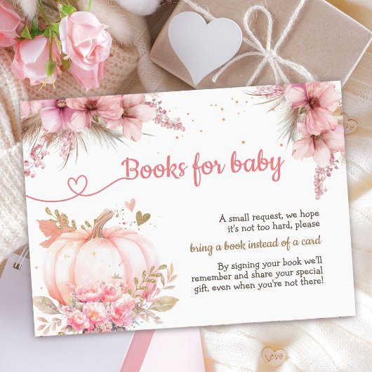 Little Pumpkin Herfst Baby shower Boeken voor Baby Informatiekaartje