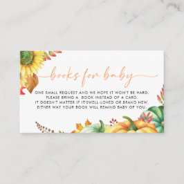 Little Pumpkin Herfst Baby shower Boeken voor Baby Informatiekaartje