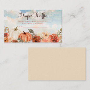 Little Pumpkin   Herfst Baby shower Diaper Raffle Informatiekaartje