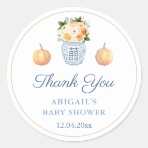 Little Pumpkin Herfst Baby shower Douche gunst Ronde Sticker