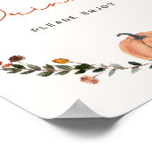 Little Pumpkin Herfst Baby shower Drinken Poster (Hoek)