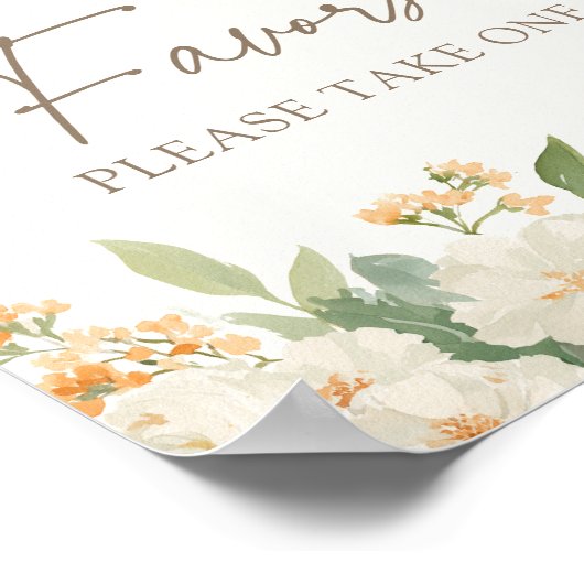 Little Pumpkin Herfst Baby shower Favors Sign Poster (Hoek)