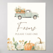 Little Pumpkin Herfst Baby shower Favors Sign Poster (Voorkant)