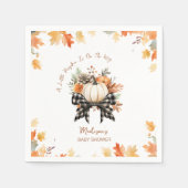 Little Pumpkin Herfst Baby shower Floral & Plaid Servet (Voorkant)