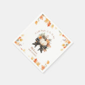 Little Pumpkin Herfst Baby shower Floral & Plaid Servet (Hoek)