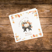 Little Pumpkin Herfst Baby shower Floral & Plaid Servet