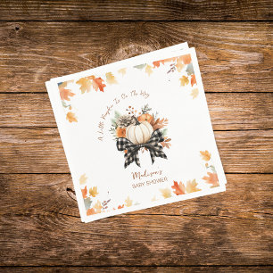 Little Pumpkin Herfst Baby shower Floral & Plaid Servet