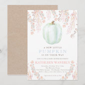 Little Pumpkin Herfst Baby shower Genderneutraal Kaart (Voorkant / Achterkant)