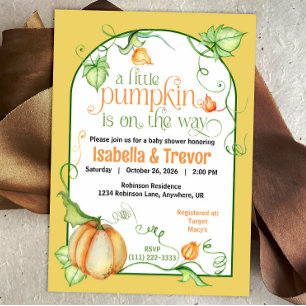 Little Pumpkin Herfst Baby shower Genderneutraal Kaart
