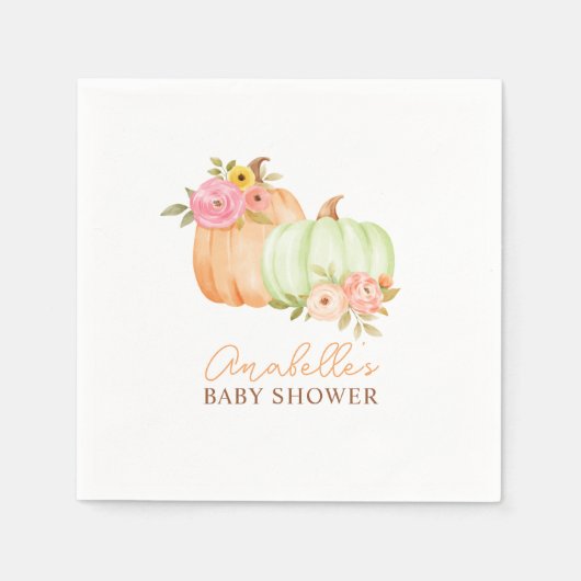 Little Pumpkin Herfst Baby shower gepersonaliseerd Servet (Voorkant)