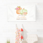 Little Pumpkin Herfst Baby shower gepersonaliseerd Spandoek (Insitu)