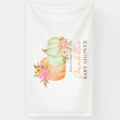 Little Pumpkin Herfst Baby shower gepersonaliseerd Spandoek (Verticaal)